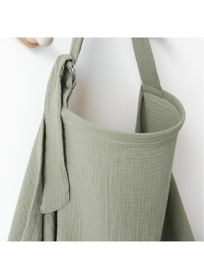 Muslin Nursing Cover for Breastfeeding, 100% Cotton Breathable Privacy Feeding Cover with Arch Neckline, Multi-use Stroller Cover for Mom & Baby - Image 1